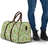 Green Palaka Hawaii Mele Kalikimaka Travel Bag Ohia Lehua Shell Leis Funny Gingerbread Santa LT14 - Polynesian Pride