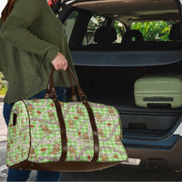 Green Palaka Hawaii Mele Kalikimaka Travel Bag Ohia Lehua Shell Leis Funny Gingerbread Santa LT14 - Polynesian Pride