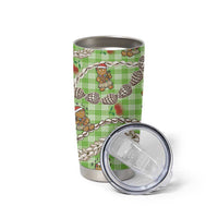 Green Palaka Hawaii Mele Kalikimaka Tumbler Cup Ohia Lehua Shell Leis Funny Gingerbread Santa LT14 - Polynesian Pride