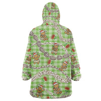 Green Palaka Hawaii Mele Kalikimaka Wearable Blanket Hoodie Ohia Lehua Shell Leis Funny Gingerbread Santa LT14 - Polynesian Pride