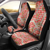 Red Palaka Hawaii Mele Kalikimaka Car Seat Cover Ohia Lehua Shell Leis Funny Gingerbread Santa LT14 - Polynesian Pride