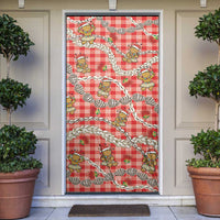 Red Palaka Hawaii Mele Kalikimaka Door Cover Ohia Lehua Shell Leis Funny Gingerbread Santa LT14 Red - Polynesian Pride