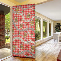 Red Palaka Hawaii Mele Kalikimaka Door Cover Ohia Lehua Shell Leis Funny Gingerbread Santa LT14 - Polynesian Pride