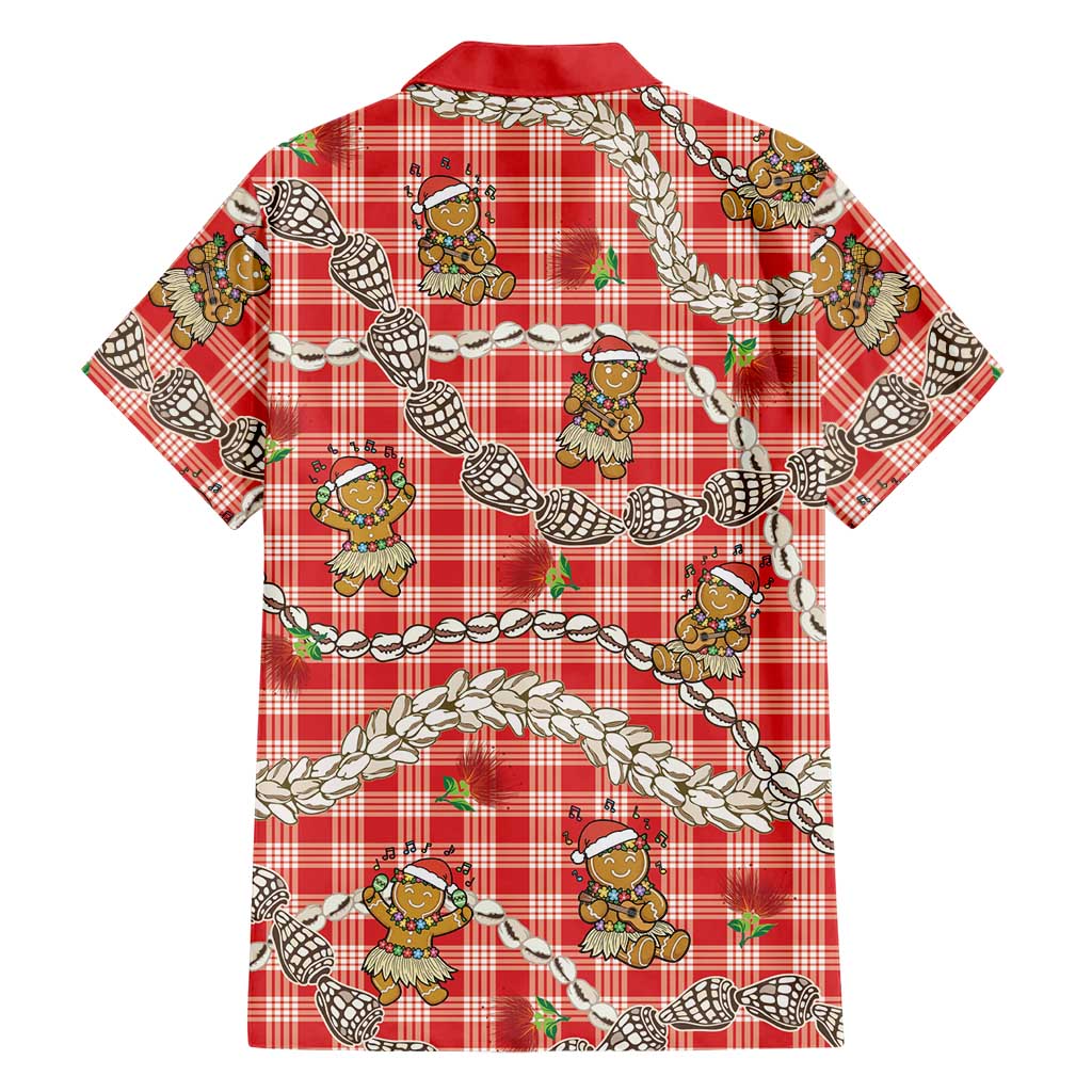 Red Palaka Hawaii Mele Kalikimaka Family Matching Mermaid Dress and Hawaiian Shirt Ohia Lehua Shell Leis Funny Gingerbread Santa LT14 - Polynesian Pride