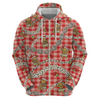 Red Palaka Hawaii Mele Kalikimaka Hoodie Ohia Lehua Shell Leis Funny Gingerbread Santa LT14 - Polynesian Pride