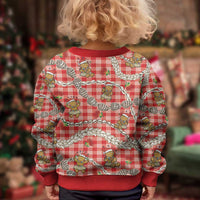 Red Palaka Hawaii Mele Kalikimaka Kid Ugly Christmas Sweater Ohia Lehua Shell Leis Funny Gingerbread Santa LT14 - Polynesian Pride