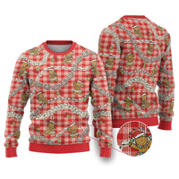 Red Palaka Hawaii Mele Kalikimaka Ugly Christmas Sweater Ohia Lehua Shell Leis Funny Gingerbread Santa - Polynesian Pride