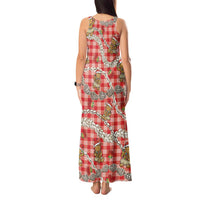 Red Palaka Hawaii Mele Kalikimaka Tank Maxi Dress Ohia Lehua Shell Leis Funny Gingerbread Santa LT14 - Polynesian Pride