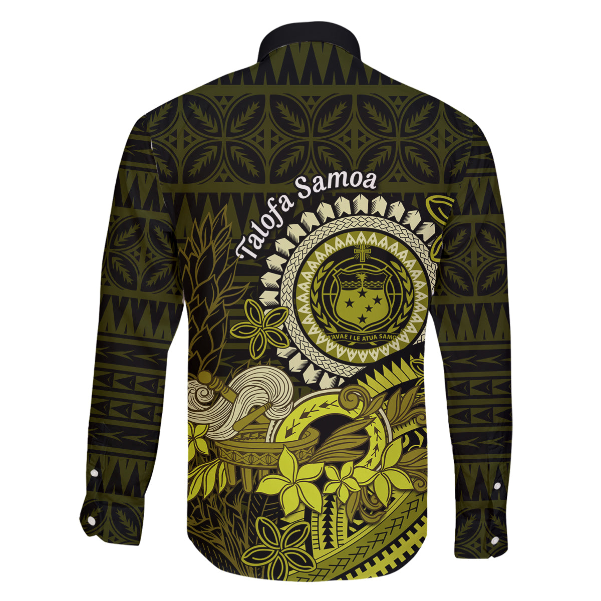 Lime Green Talofa Samoa Family Matching Summer Maxi Dress and Hawaiian Shirt Samoan Kava Bowl Siapo Pattern LT14 - Polynesian Pride