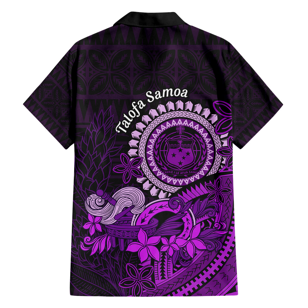 Purple Talofa Samoa Family Matching Tank Maxi Dress and Hawaiian Shirt Samoan Kava Bowl Siapo Pattern LT14 - Polynesian Pride
