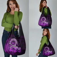 Purple Talofa Samoa Grocery Bag Samoan Kava Bowl Siapo Pattern