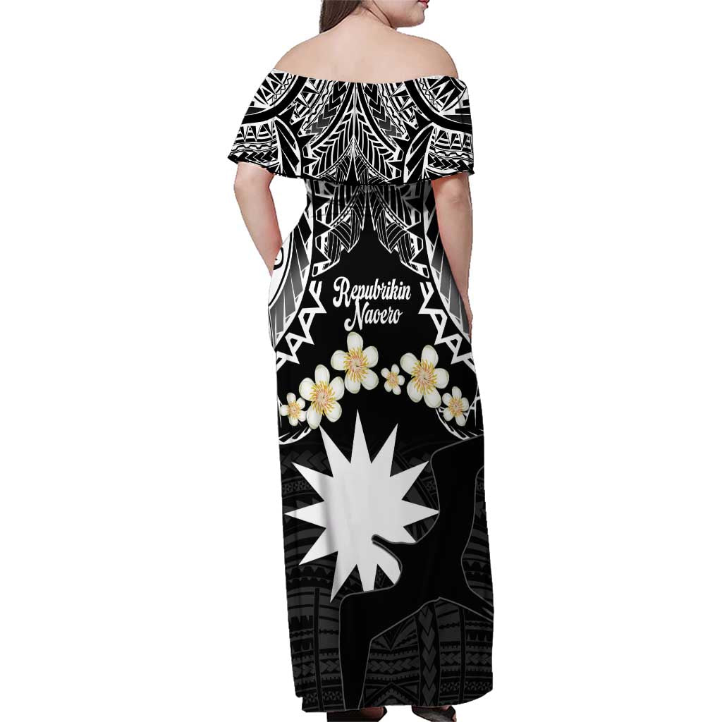 Ekamowir Omo Nauru Family Matching Off Shoulder Maxi Dress and Hawaiian Shirt Naoero Twelve-pointed Star Polynesian Tattoo LT14 - Polynesian Pride