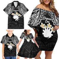 Ekamowir Omo Nauru Family Matching Off Shoulder Short Dress and Hawaiian Shirt Naoero Twelve-pointed Star Polynesian Tattoo LT14 - Polynesian Pride