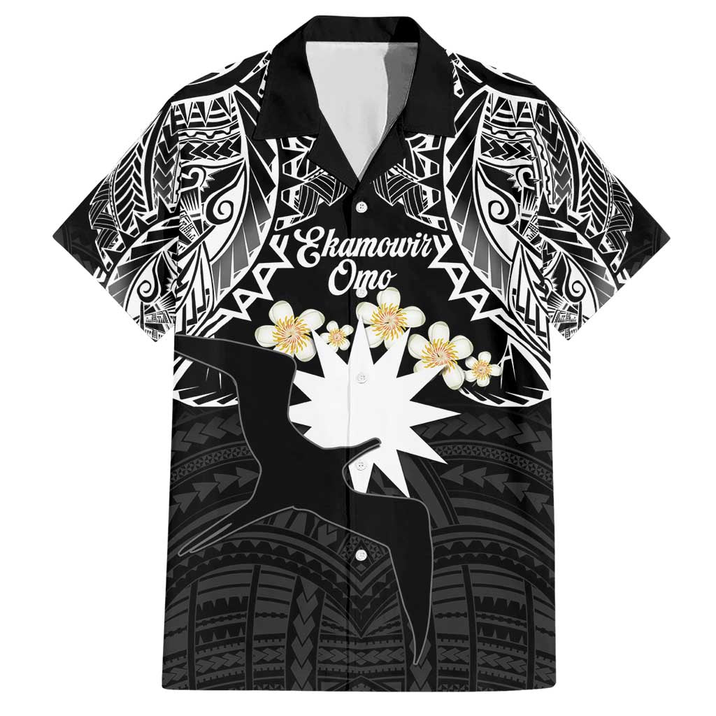 Ekamowir Omo Nauru Family Matching Short Sleeve Bodycon Dress and Hawaiian Shirt Naoero Twelve-pointed Star Polynesian Tattoo LT14 Dad's Shirt - Short Sleeve Black - Polynesian Pride