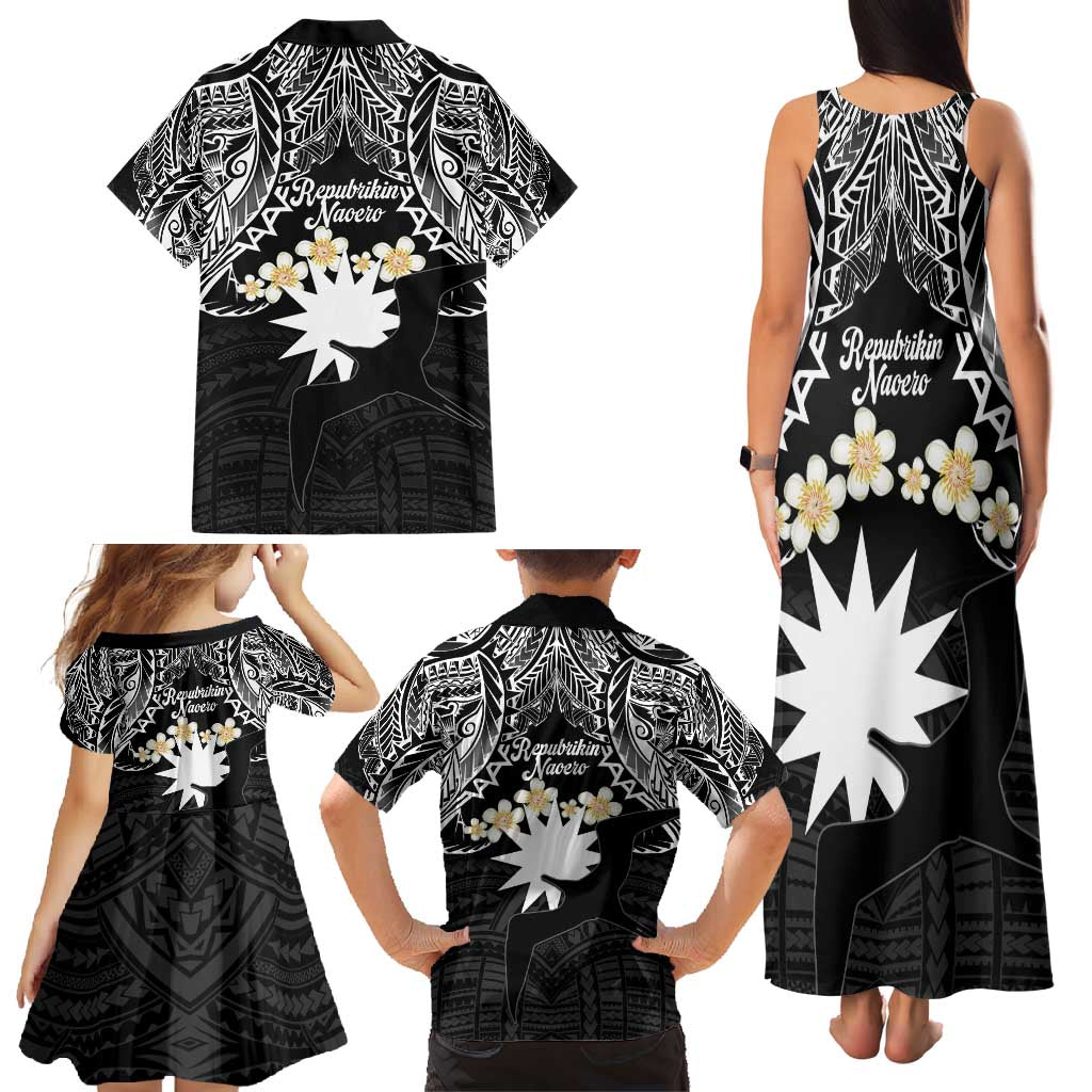 Ekamowir Omo Nauru Family Matching Tank Maxi Dress and Hawaiian Shirt Naoero Twelve-pointed Star Polynesian Tattoo LT14 - Polynesian Pride