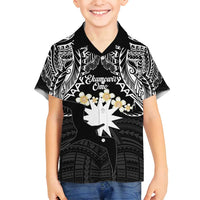 Ekamowir Omo Nauru Family Matching Tank Maxi Dress and Hawaiian Shirt Naoero Twelve-pointed Star Polynesian Tattoo LT14 Son's Shirt Black - Polynesian Pride