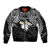 Ekamowir Omo Nauru Sleeve Zip Bomber Jacket Naoero Twelve-pointed Star Polynesian Tattoo LT14 Unisex Black - Polynesian Pride