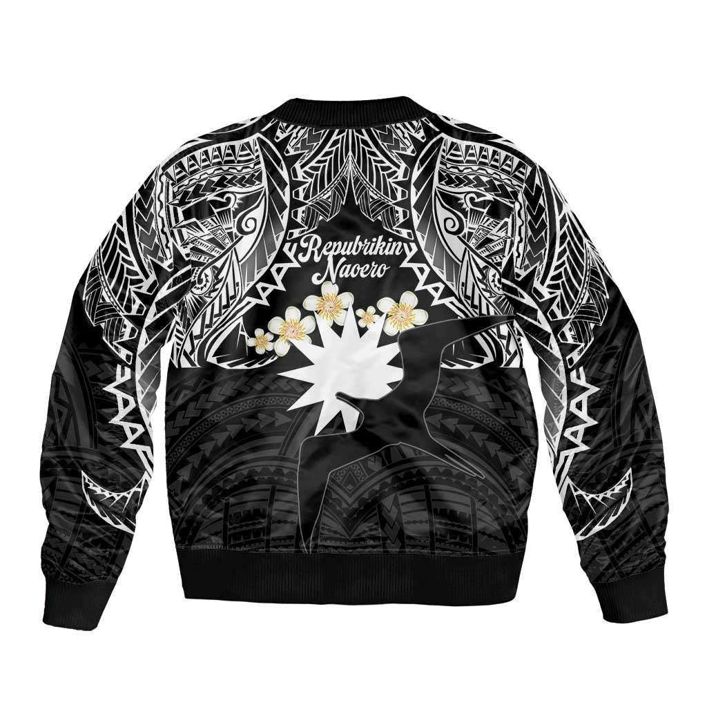 Ekamowir Omo Nauru Sleeve Zip Bomber Jacket Naoero Twelve-pointed Star Polynesian Tattoo LT14 - Polynesian Pride