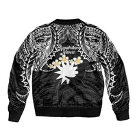 Ekamowir Omo Nauru Sleeve Zip Bomber Jacket Naoero Twelve-pointed Star Polynesian Tattoo LT14 - Polynesian Pride