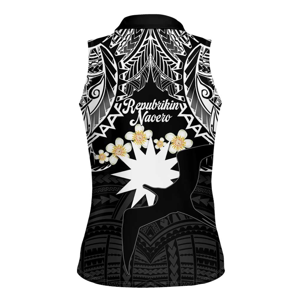 Ekamowir Omo Nauru Women Sleeveless Polo Shirt Naoero Twelve-pointed Star Polynesian Tattoo LT14 - Polynesian Pride