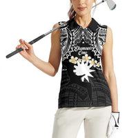 Ekamowir Omo Nauru Women Sleeveless Polo Shirt Naoero Twelve-pointed Star Polynesian Tattoo LT14 - Polynesian Pride