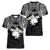 Ekamowir Omo Nauru Women V-Neck T-Shirt Naoero Twelve-pointed Star Polynesian Tattoo LT14 - Polynesian Pride