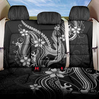 Black Aloha Hawaii Back Car Seat Cover Polynesian Shark Tattoo With Plumeria LT14 One Size Black - Polynesian Pride