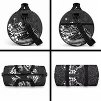 Black Aloha Hawaii Duffle Bag Polynesian Shark Tattoo With Plumeria