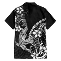 Black Aloha Hawaii Family Matching Mermaid Dress and Hawaiian Shirt Polynesian Shark Tattoo With Plumeria LT14 - Polynesian Pride