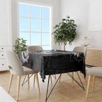 Black Aloha Hawaii Tablecloth Polynesian Shark Tattoo With Plumeria LT14 - Polynesian Pride