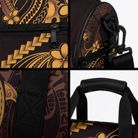 Gold Black Aloha Hawaii Duffle Bag Polynesian Shark Tattoo With Plumeria