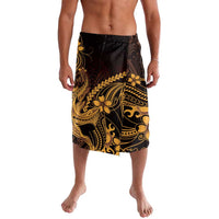 Gold Black Aloha Hawaii Lavalava Polynesian Shark Tattoo With Plumeria LT14 Gold - Polynesian Pride