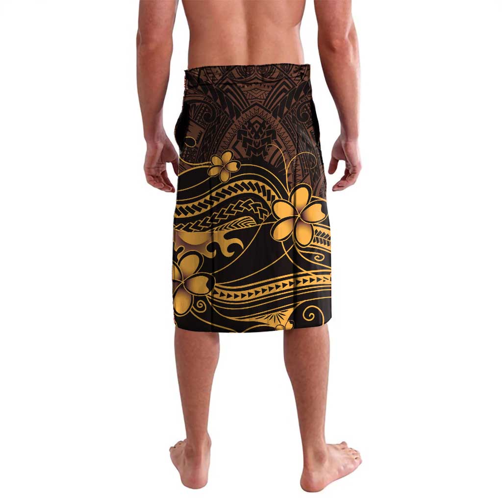 Gold Black Aloha Hawaii Lavalava Polynesian Shark Tattoo With Plumeria LT14 - Polynesian Pride