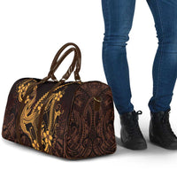 Gold Black Aloha Hawaii Travel Bag Polynesian Shark Tattoo With Plumeria LT14 - Polynesian Pride