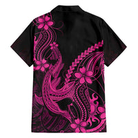 Pink Black Aloha Hawaii Family Matching Mermaid Dress and Hawaiian Shirt Polynesian Shark Tattoo With Plumeria LT14 - Polynesian Pride