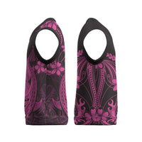 Pink Black Aloha Hawaii Christmas Knitted V-Neck Vest Polynesian Shark Tattoo With Plumeria LT14 - Polynesian Pride