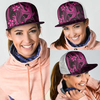 Pink Black Aloha Hawaii Mesh Trucker Cap Polynesian Shark Tattoo With Plumeria LT14 - Polynesian Pride