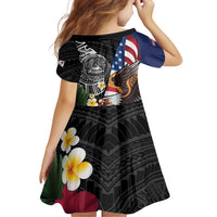 United States and American Samoa Family Matching Mermaid Dress and Hawaiian Shirt USA Flag Eagle With Seal Tropical Flowers LT14 - Polynesian Pride
