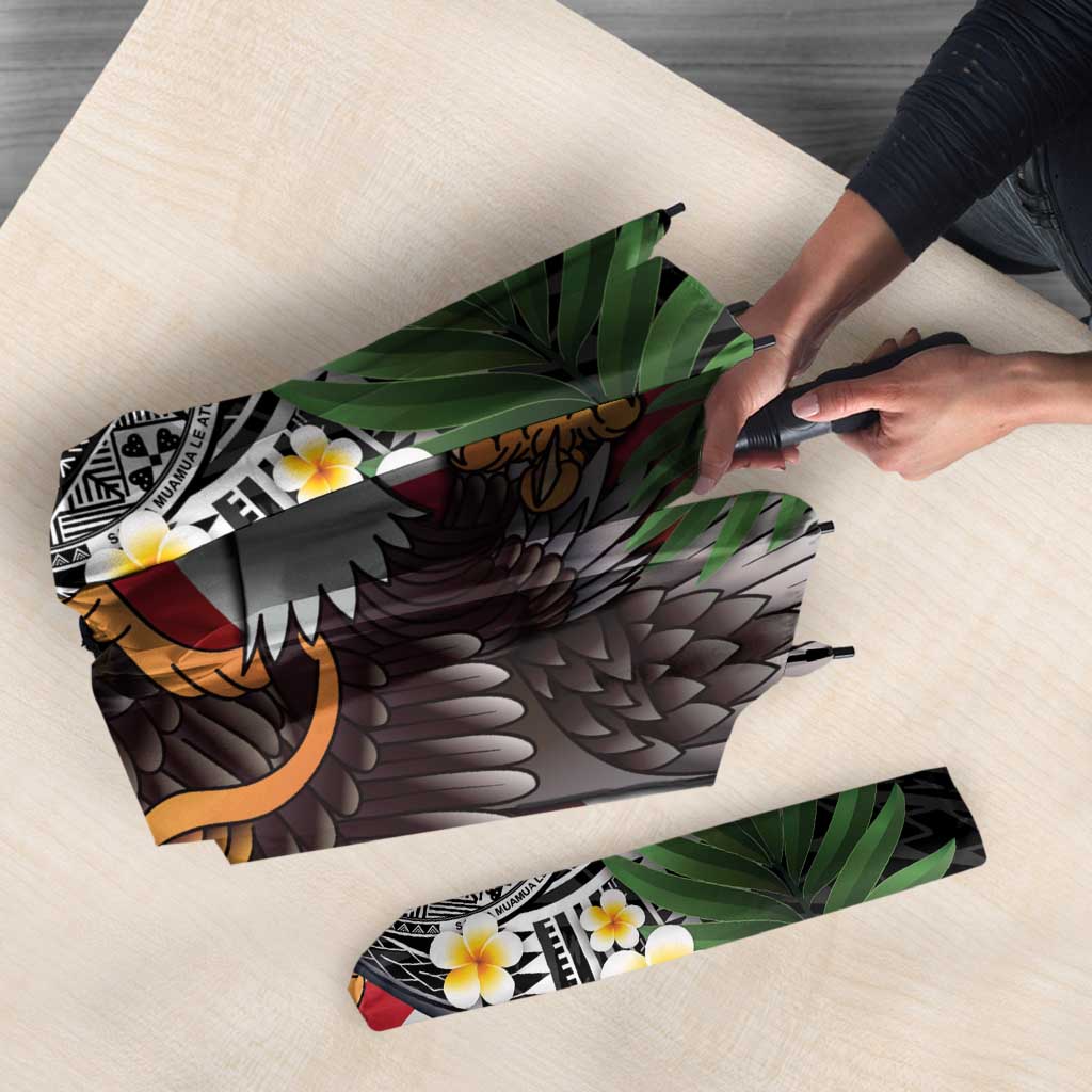 United States and American Samoa Umbrella USA Flag Eagle With Seal Tropical Flowers