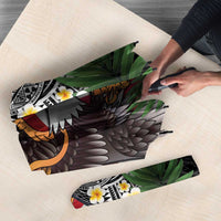 United States and American Samoa Umbrella USA Flag Eagle With Seal Tropical Flowers