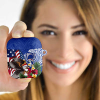 United States and Northern Mariana Islands AirPods Case USA Flag Eagle CNMI Latte Stone Tropical Flowers LT14 - Polynesian Pride
