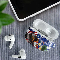 United States and Northern Mariana Islands AirPods Case USA Flag Eagle CNMI Latte Stone Tropical Flowers LT14 - Polynesian Pride