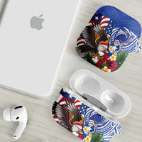 United States and Northern Mariana Islands AirPods Case USA Flag Eagle CNMI Latte Stone Tropical Flowers LT14 - Polynesian Pride