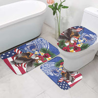 United States and Northern Mariana Islands Bathroom Set USA Flag Eagle CNMI Latte Stone Tropical Flowers LT14 - Polynesian Pride
