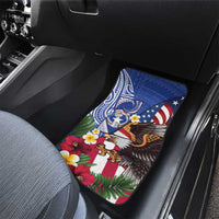 United States and Northern Mariana Islands Car Mats USA Flag Eagle CNMI Latte Stone Tropical Flowers LT14 - Polynesian Pride