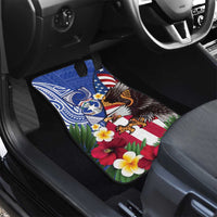 United States and Northern Mariana Islands Car Mats USA Flag Eagle CNMI Latte Stone Tropical Flowers LT14 - Polynesian Pride