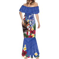 United States and Northern Mariana Islands Mermaid Dress USA Flag Eagle CNMI Latte Stone Tropical Flowers LT14 - Polynesian Pride