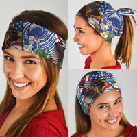 United States and Northern Mariana Islands Neck Gaiter USA Flag Eagle CNMI Latte Stone Tropical Flowers LT14 - Polynesian Pride