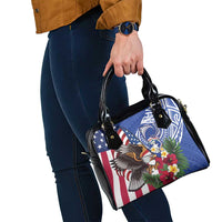 United States and Northern Mariana Islands Shoulder Handbag USA Flag Eagle CNMI Latte Stone Tropical Flowers LT14 - Polynesian Pride