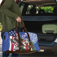 United States and Northern Mariana Islands Travel Bag USA Flag Eagle CNMI Latte Stone Tropical Flowers LT14 - Polynesian Pride